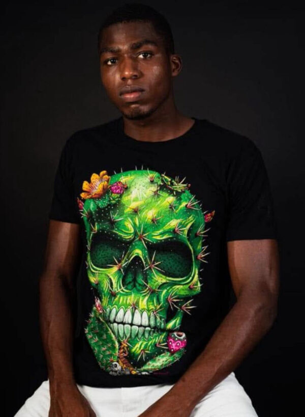 CAL NOPAL Cactus Skull T-Shirt – A Unique Mexican Tribute to Día de Muertos