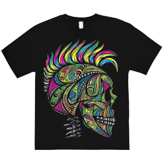 CAL PUNKS Punk Skull T-Shirt – Mexican Art Meets Rebel Spirit