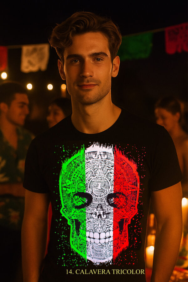 CAL TRICOLOR IL Tricolor Skull T-Shirt – Mexican Art Meets Halloween