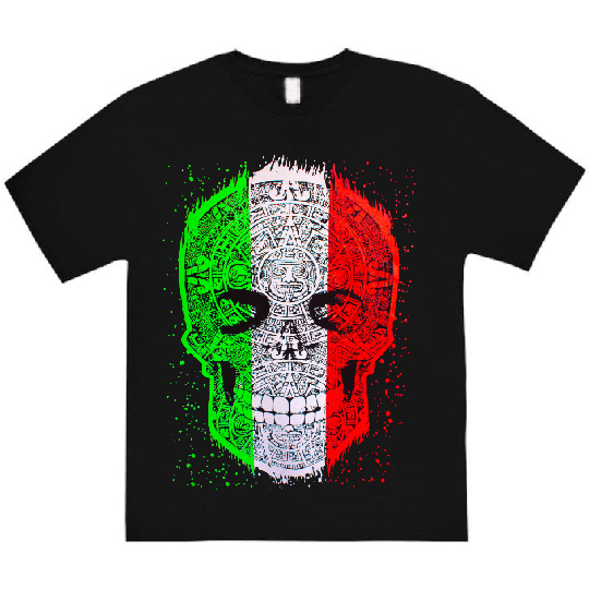CAL TRICOLORS Tricolor Skull T-Shirt – Mexican Art Meets Halloween