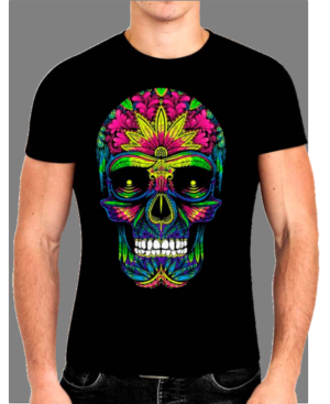 CALABERA MOTA Psychedelic Skull T-Shirt – Mexican Art Meets Halloween