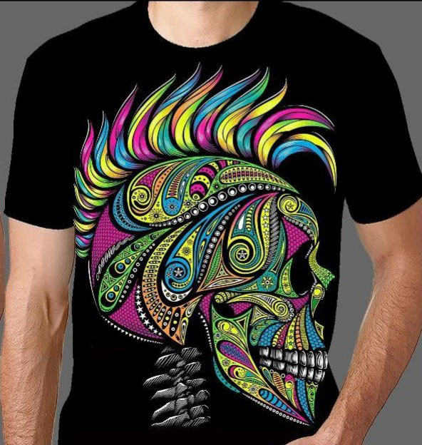 CALABERA PUNK Punk Skull T-Shirt – Mexican Art Meets Rebel Spirit