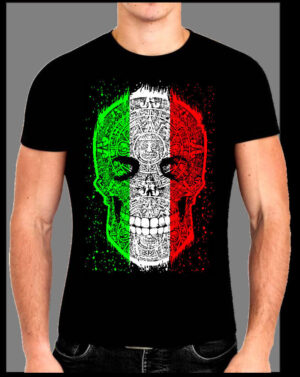 CALABERA TRICOLOR Tricolor Skull T-Shirt – Mexican Art Meets Halloween