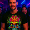 CALABERA WEED IL Psychedelic Skull T-Shirt – Mexican Art Meets Halloween