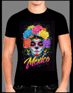 CATRINA 1 👕 Catrina Mexico with Flowers T-Shirt