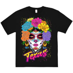 Catrina Texas with Flowers T-Shirt