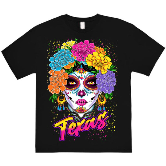 CATRINA TXS 👕 Catrina texas with Flowers T-Shirt