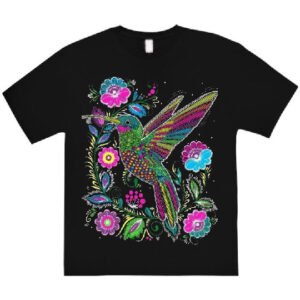 COLIBRI FLORES Hummingbird & Flowers T-shirt